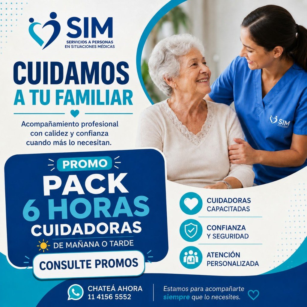 Pack 6 horas cuidadoras, de mañana o tarde