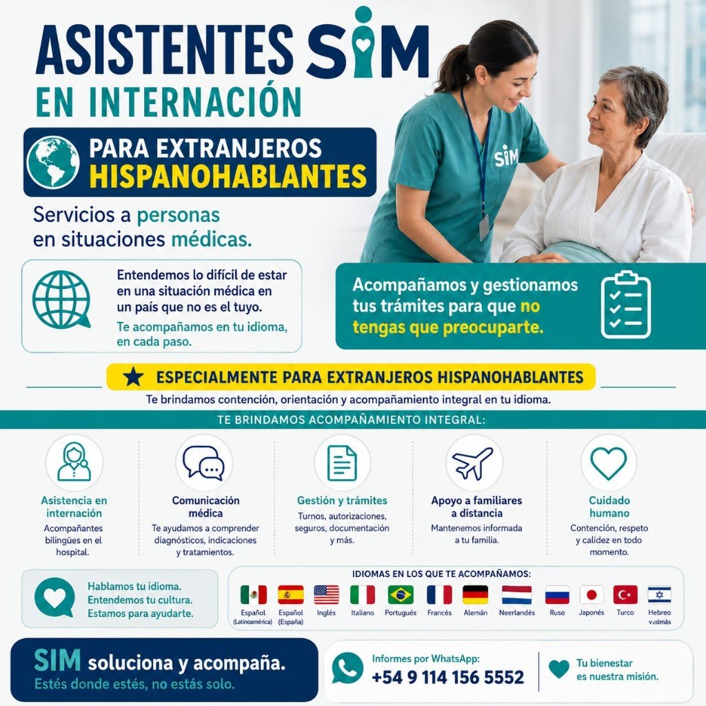 Asistentes SIM en internación para extranjeros